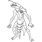 coloriage ben 10 se mute en vegetal